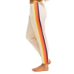 Aviator Nation Cream Sweatpants with Elastic Waistband